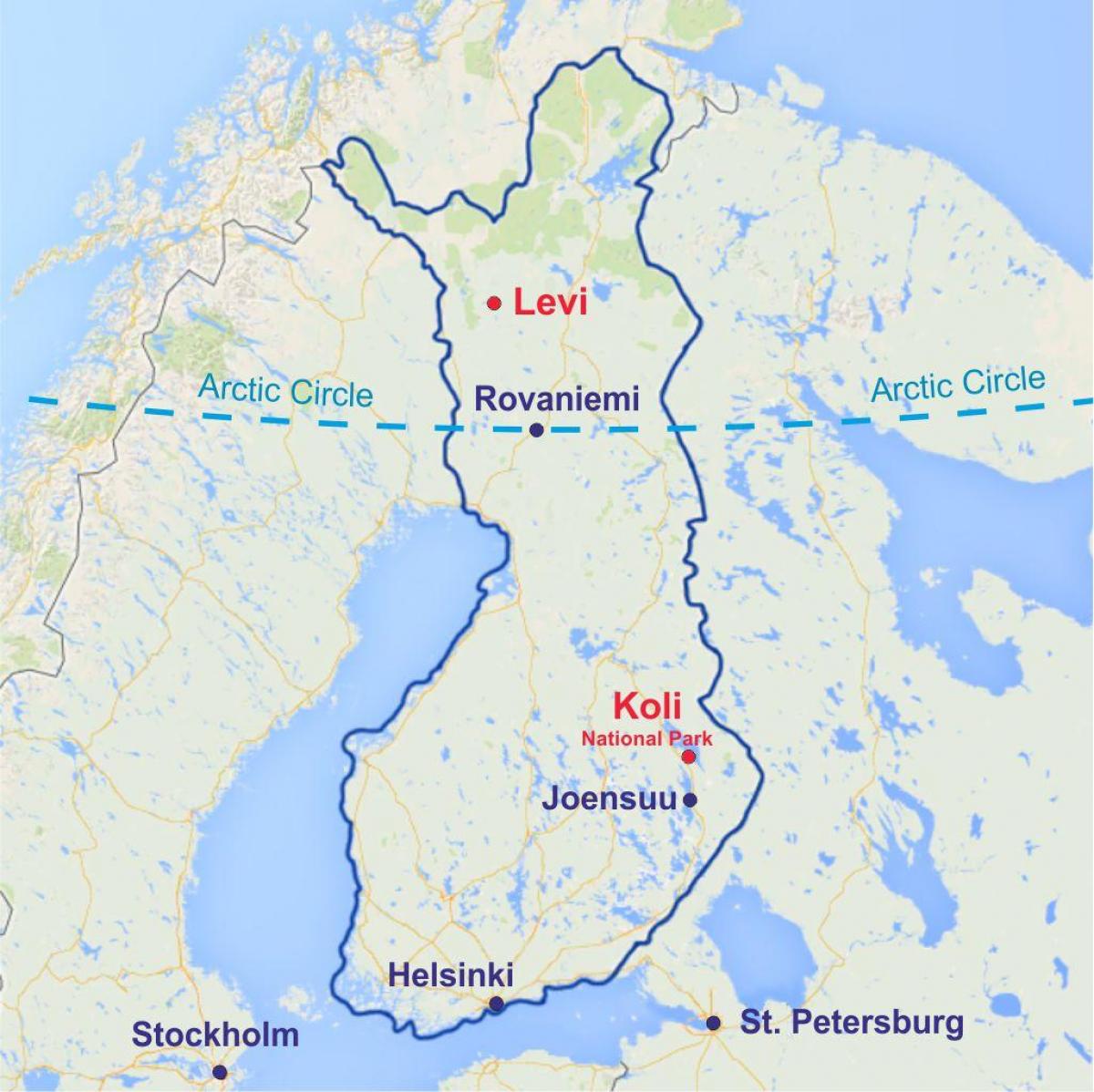 Rovaniemi kartta - Rovaniemen kartta-Suomessa (Pohjois-Eurooppa - Eurooppa)