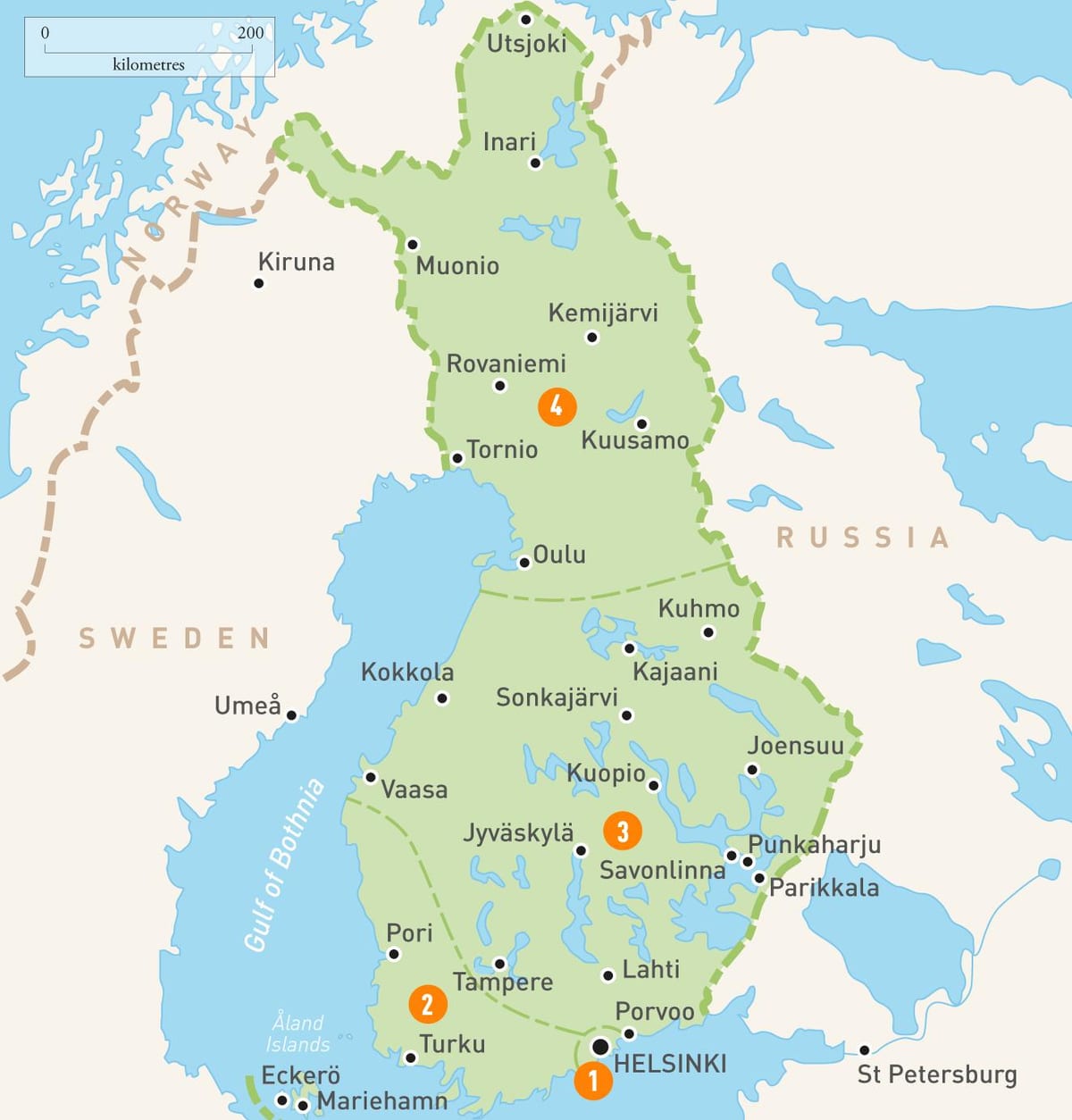 Kartta Suomen järvet