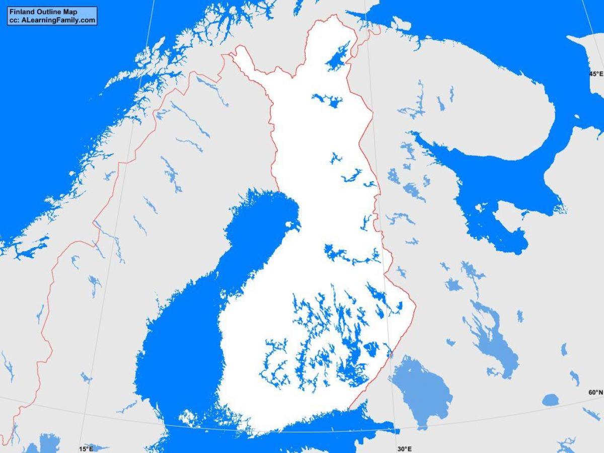 Suomen kartan ääriviivat - Kartta Suomen ääriviivat (Pohjois-Eurooppa -  Eurooppa)