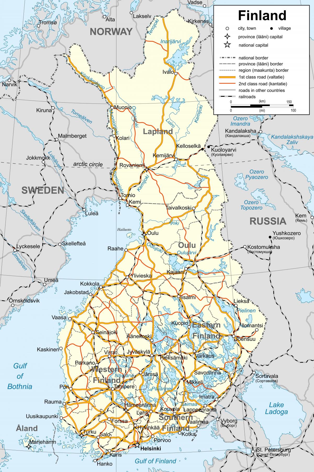 Kartta Suomen poliittinen