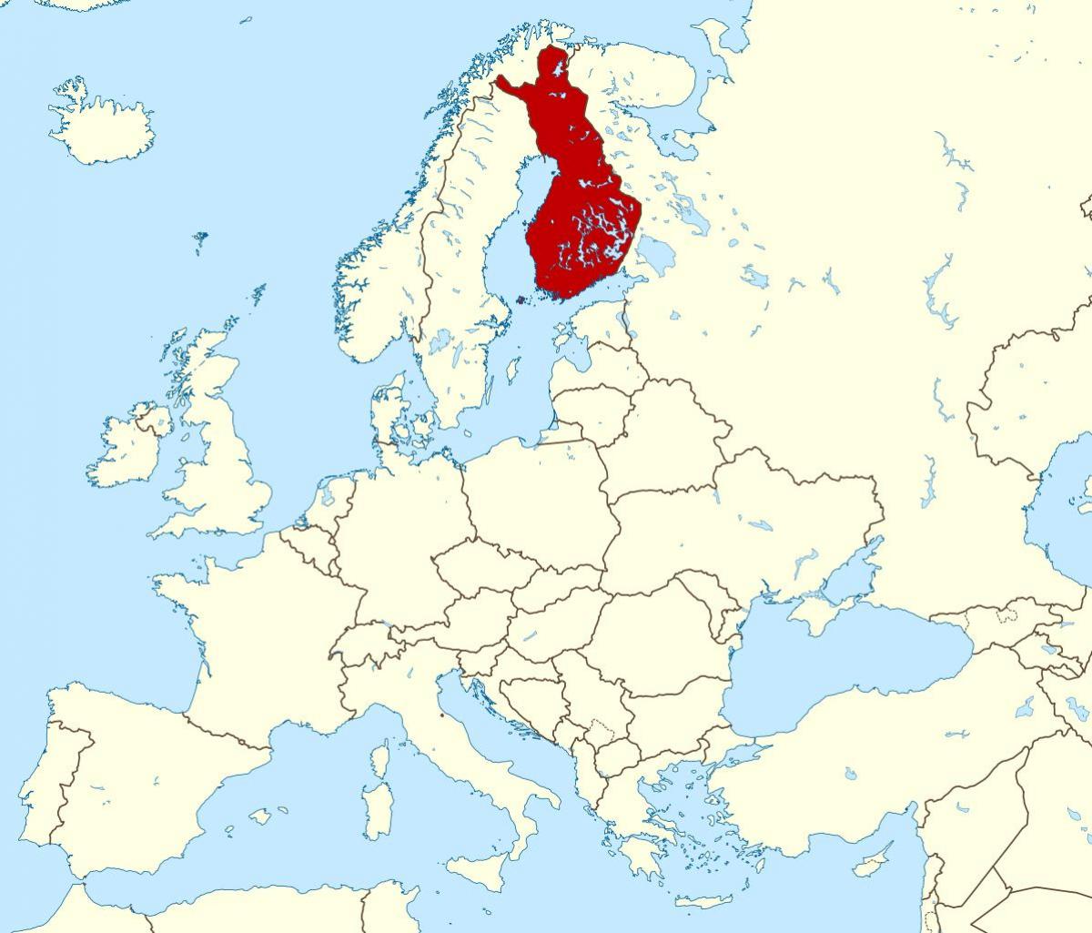 maailman kartta osoittaa Suomen