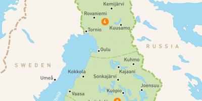 Suomen järvet kartta - Kartta Suomen järvet (Pohjois-Eurooppa - Eurooppa)