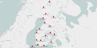 Suomen lentokentät kartalla - Kartta Suomen lentokentät (Pohjois-Eurooppa -  Eurooppa)