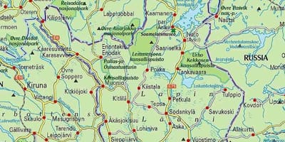 Kartta Suomen patikointi